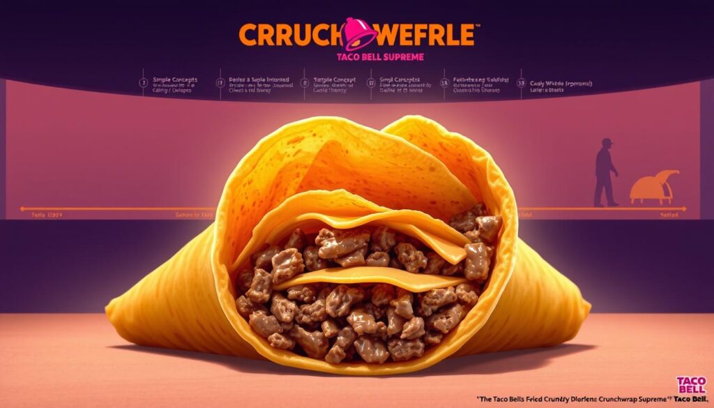 Fast-Food Restaurant News: Taco Bell Crunchwrap Supreme with beef, cheese, and fresh toppings wrapped in a grilled tortilla