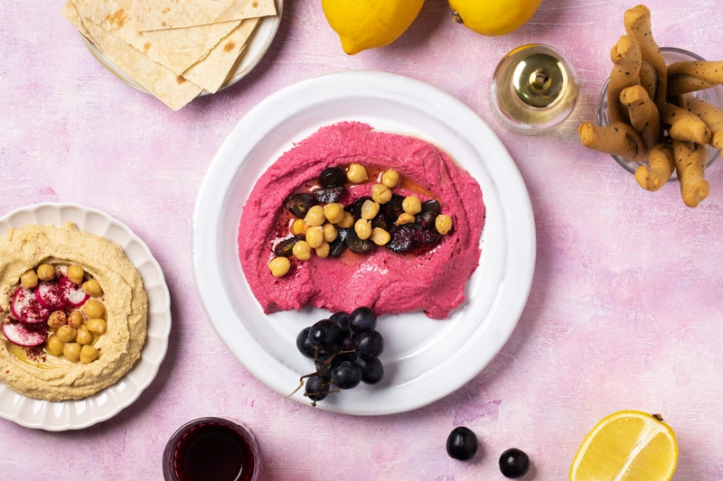 Mashed purple potatoes with creamy texture