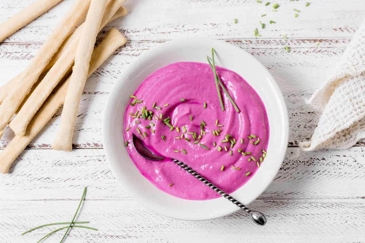 Vibrant purple potatoes freshly harvested from the garden